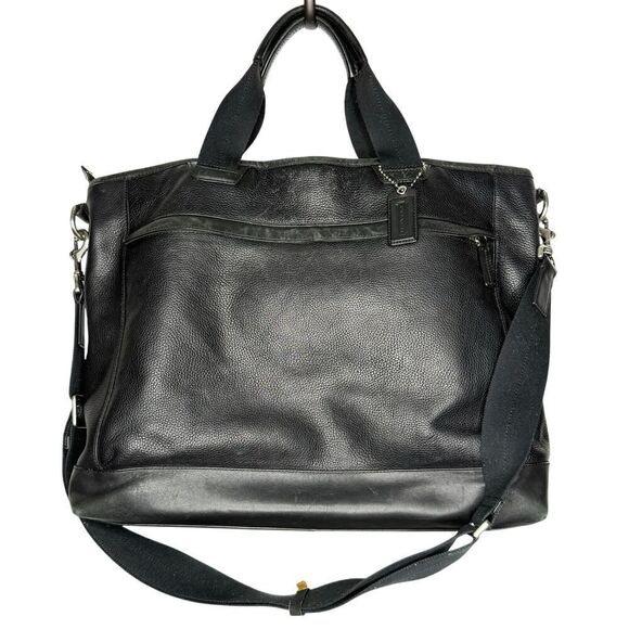 Coach F70926 Bleecker Legacy Black Pebbled Leather Slim Brief Bag with Strap - Picture 1 of 12